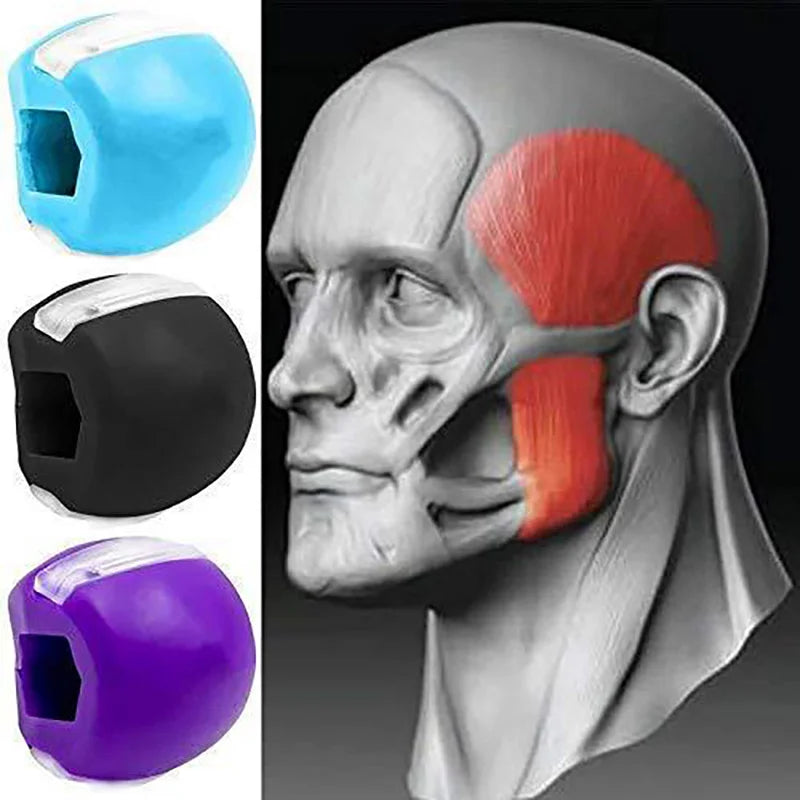 Silica Gel Face Fitness Ball Jaw Exerciser Facial Toner Reduce Double Chin Relax Ball Gym Fitness Training Jawline Simulator