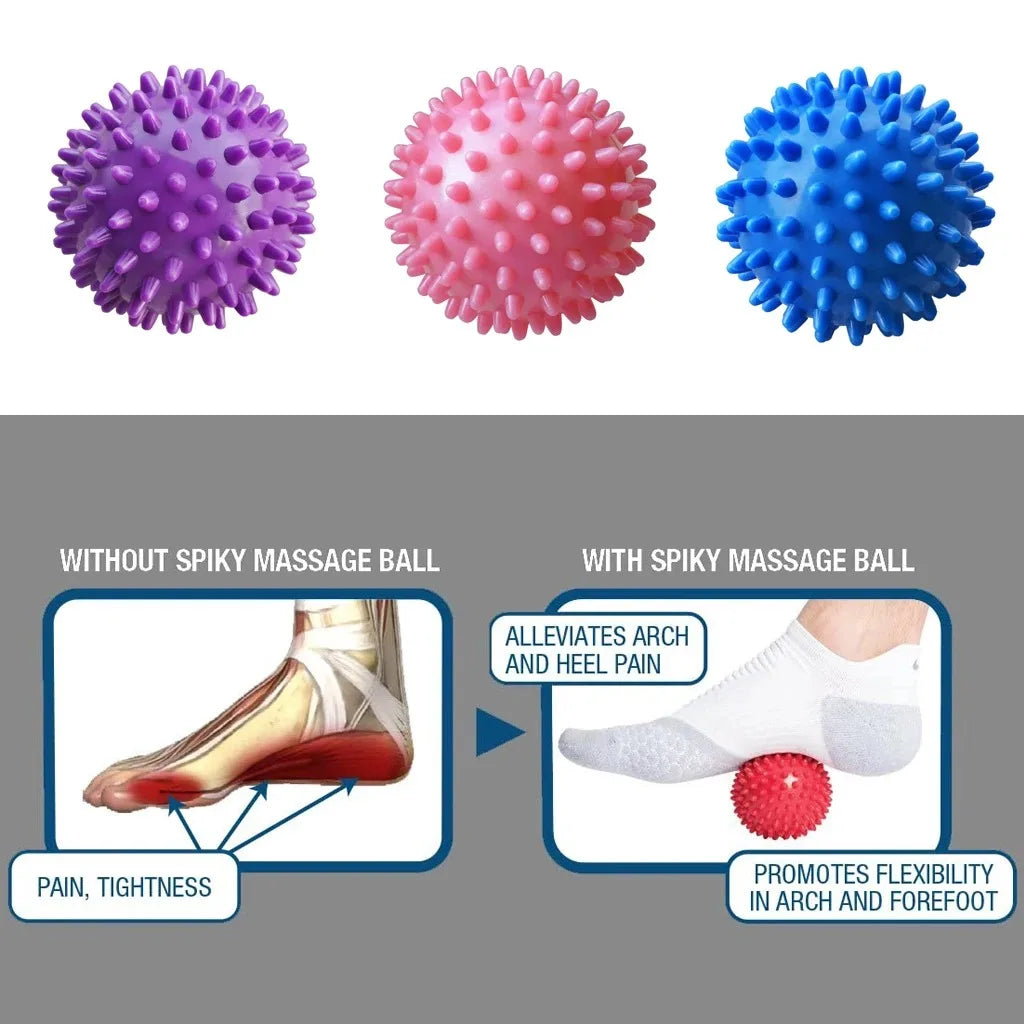 7Cm Fitness Physiotherapy PVC Ball Hard Spiked Massage Ball Relieve Plantar Fasciitis Portable Equipment Body Building Sports