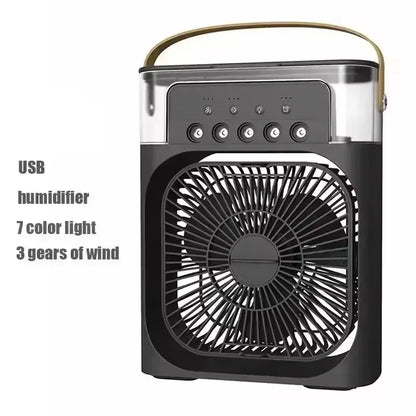 Fan Portable Air Cooler Conditioner Humidifier with 500Ml Water Tank Quite Mist Water Spray Fan for Home Room Camping Car Office