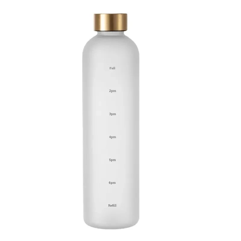 1 Liters Water Bottle Motivational Drinking Bottle Sports Water Bottles with Time Marker Stickers Portable Reusable Plastic Cups